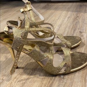 Michael Kors Strappy Gold Heels